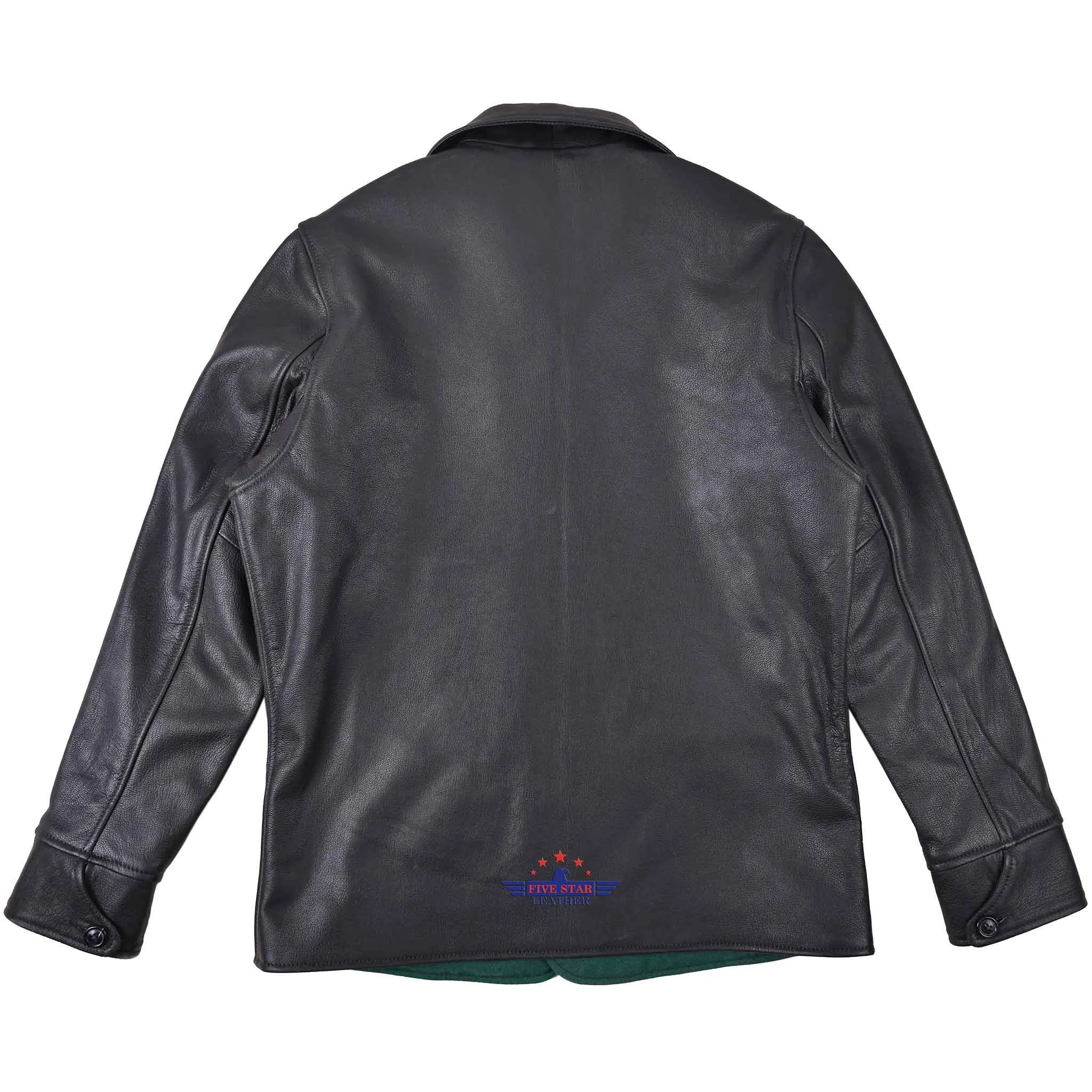 FiveStar Leather Men 1920s Car Coat Premium Goatskin Seal Brown