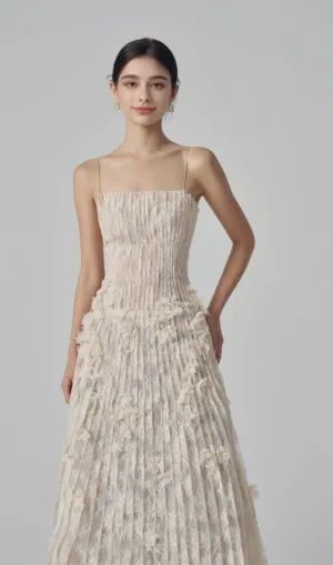 Floral Lace Strap Midi Dress