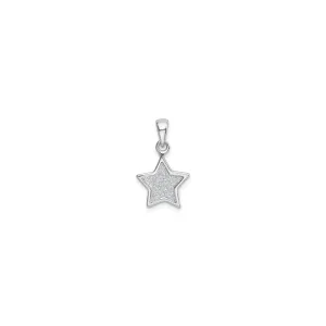 Framed Glittery Star Pendant (Silver)