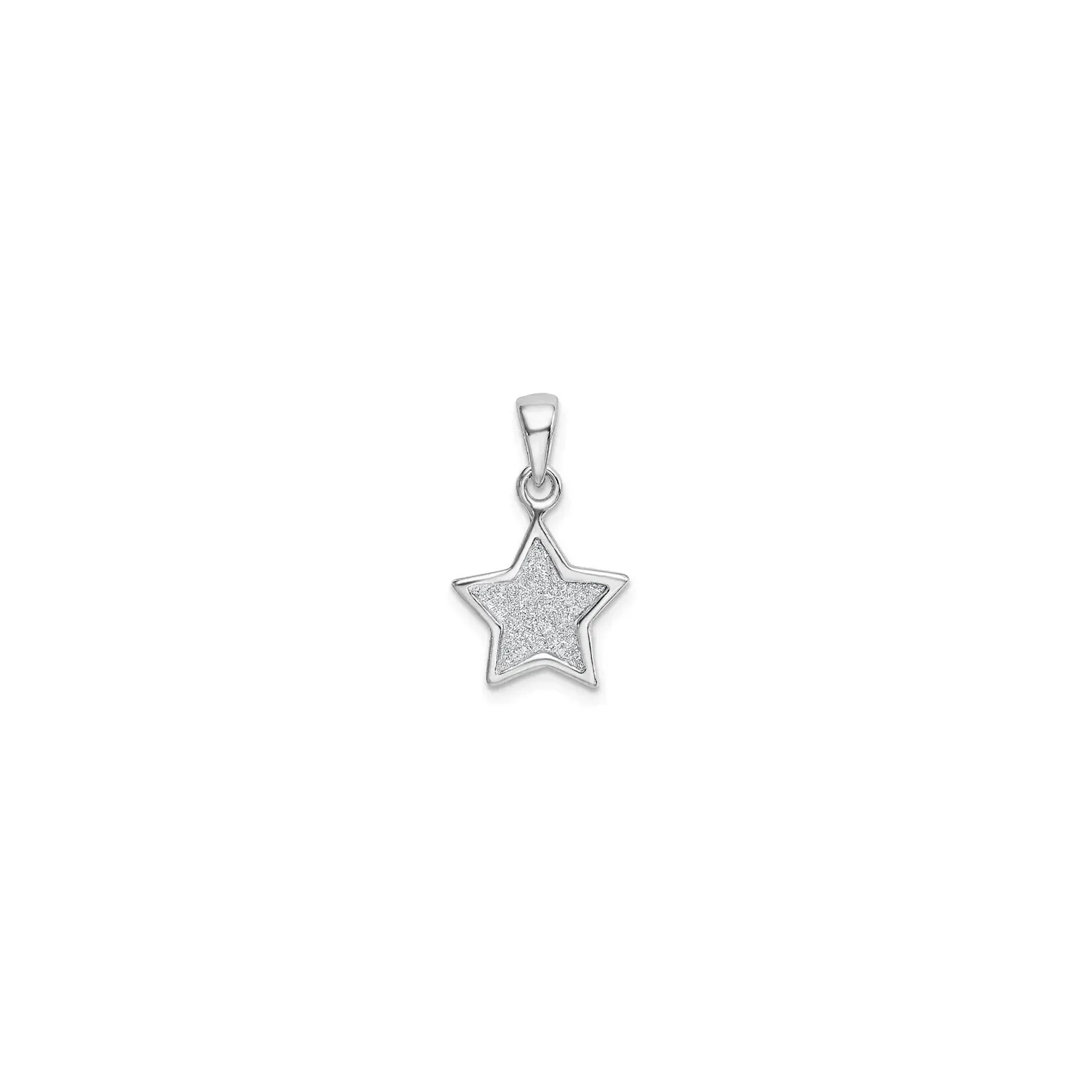 Framed Glittery Star Pendant (Silver)