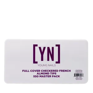 Full Cover Checkered French Almond Nail Tips 550 Master Pack