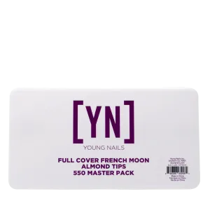 Full Cover French Moon Almond Nail Tips 550 Master Pack