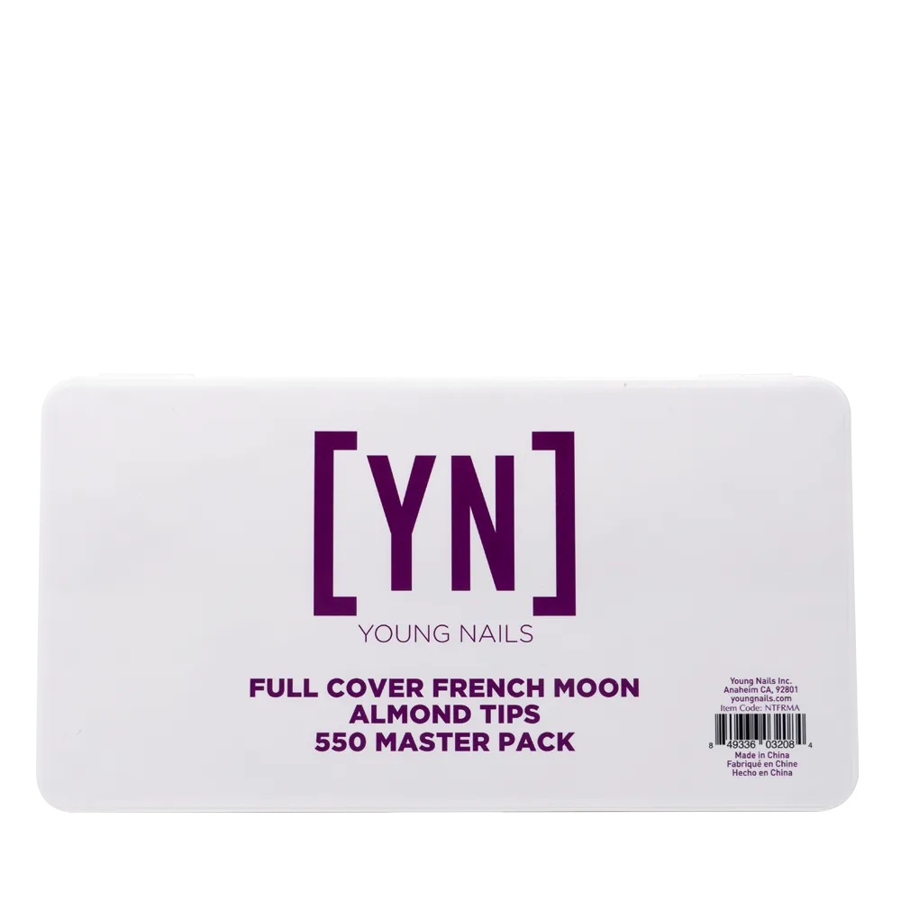 Full Cover French Moon Almond Nail Tips 550 Master Pack