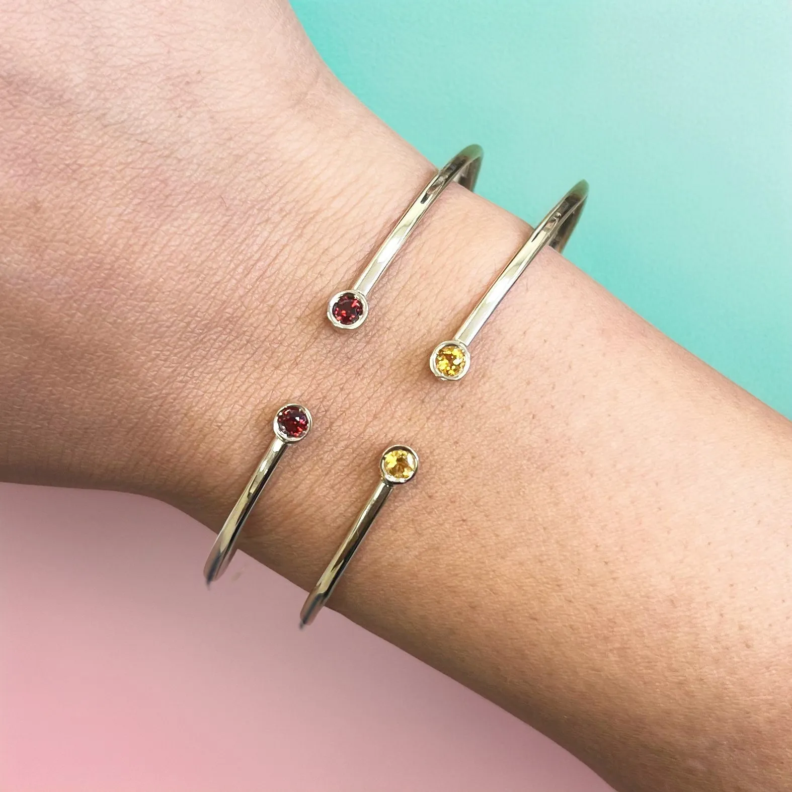 Garnet Open Cuff Bangle