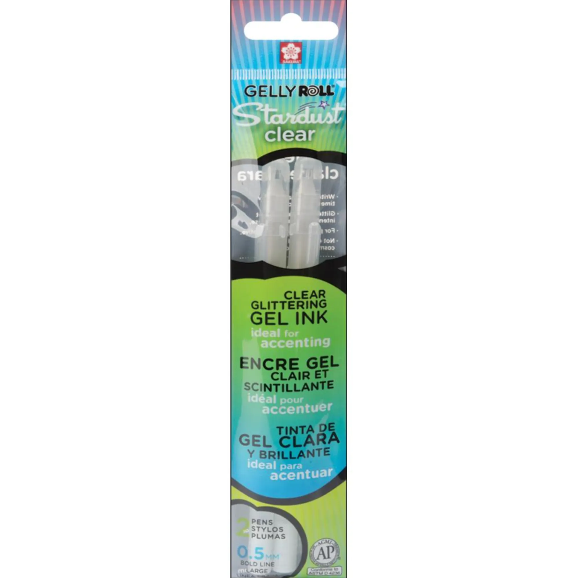 Gelly Roll Stardust Bold Point Pens 2/Pkg Clear Glitter