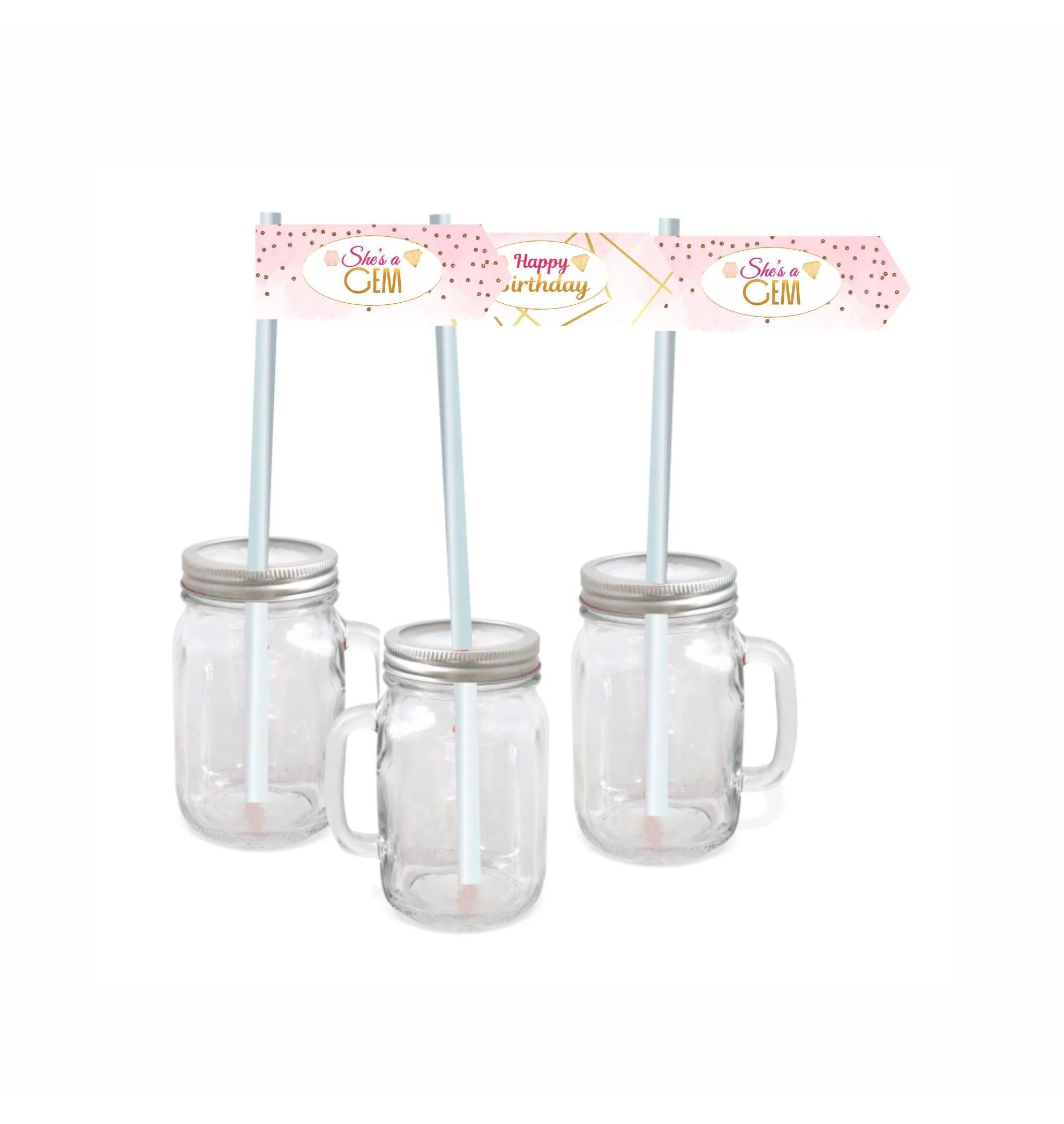 Gem and Glitter Theme Drink Straws