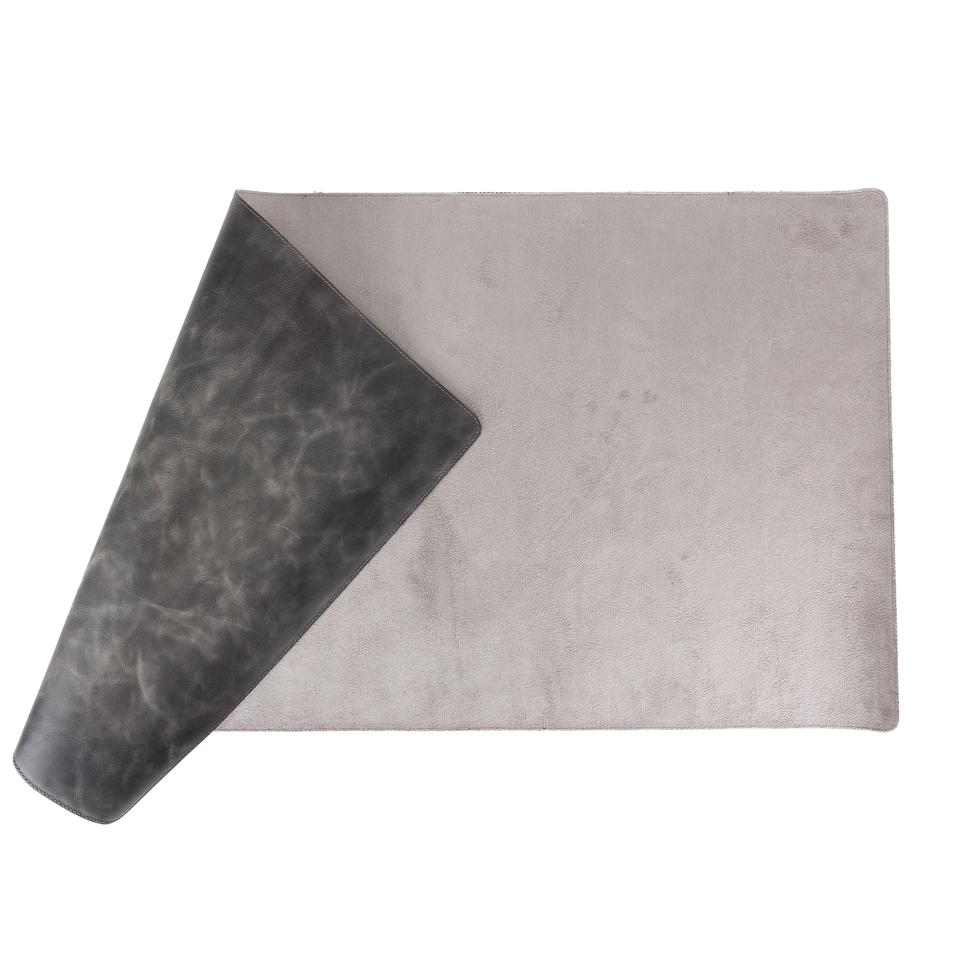 Genuine Grey Leather Deskmat, Computer Pad, Office Desk Pad