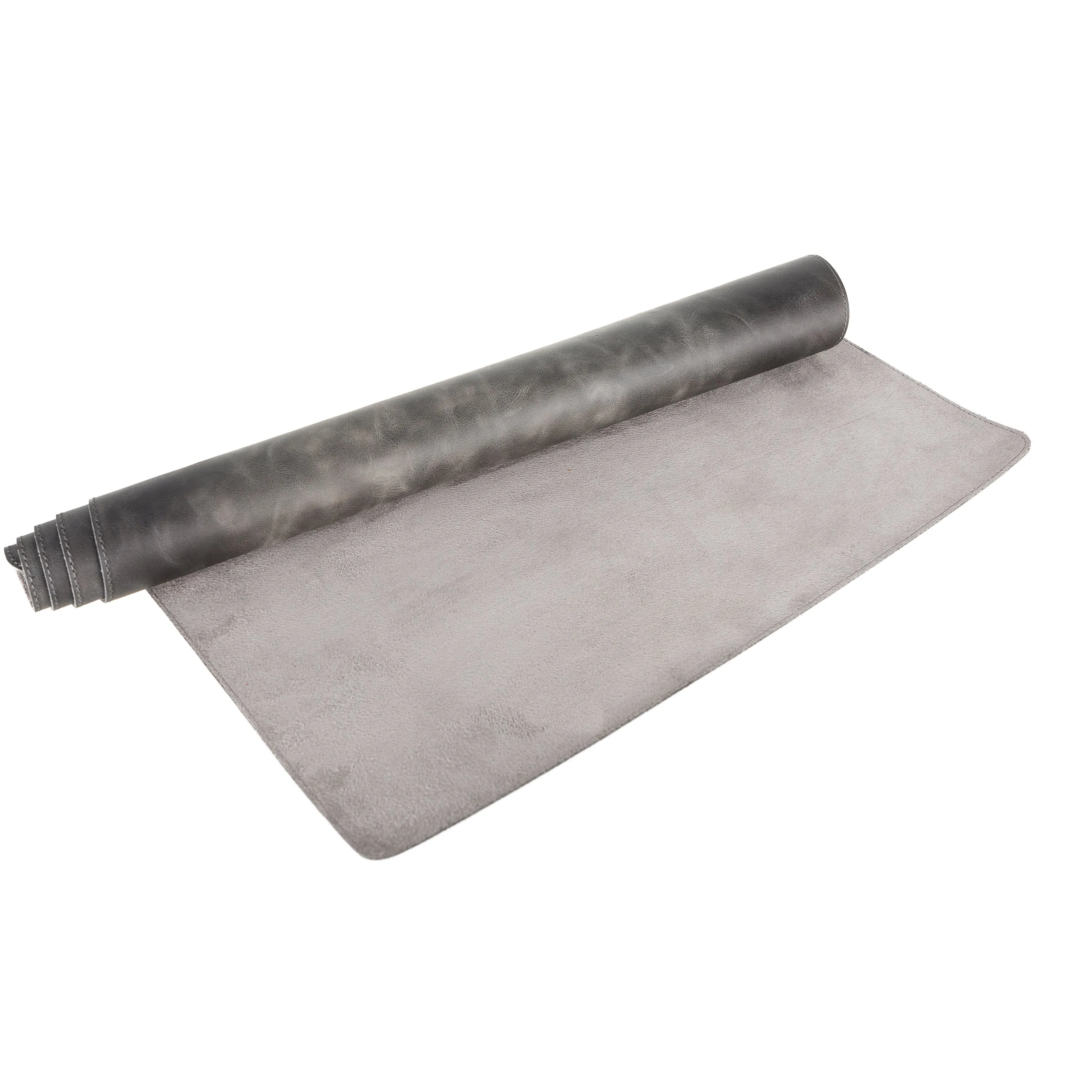 Genuine Grey Leather Deskmat, Computer Pad, Office Desk Pad