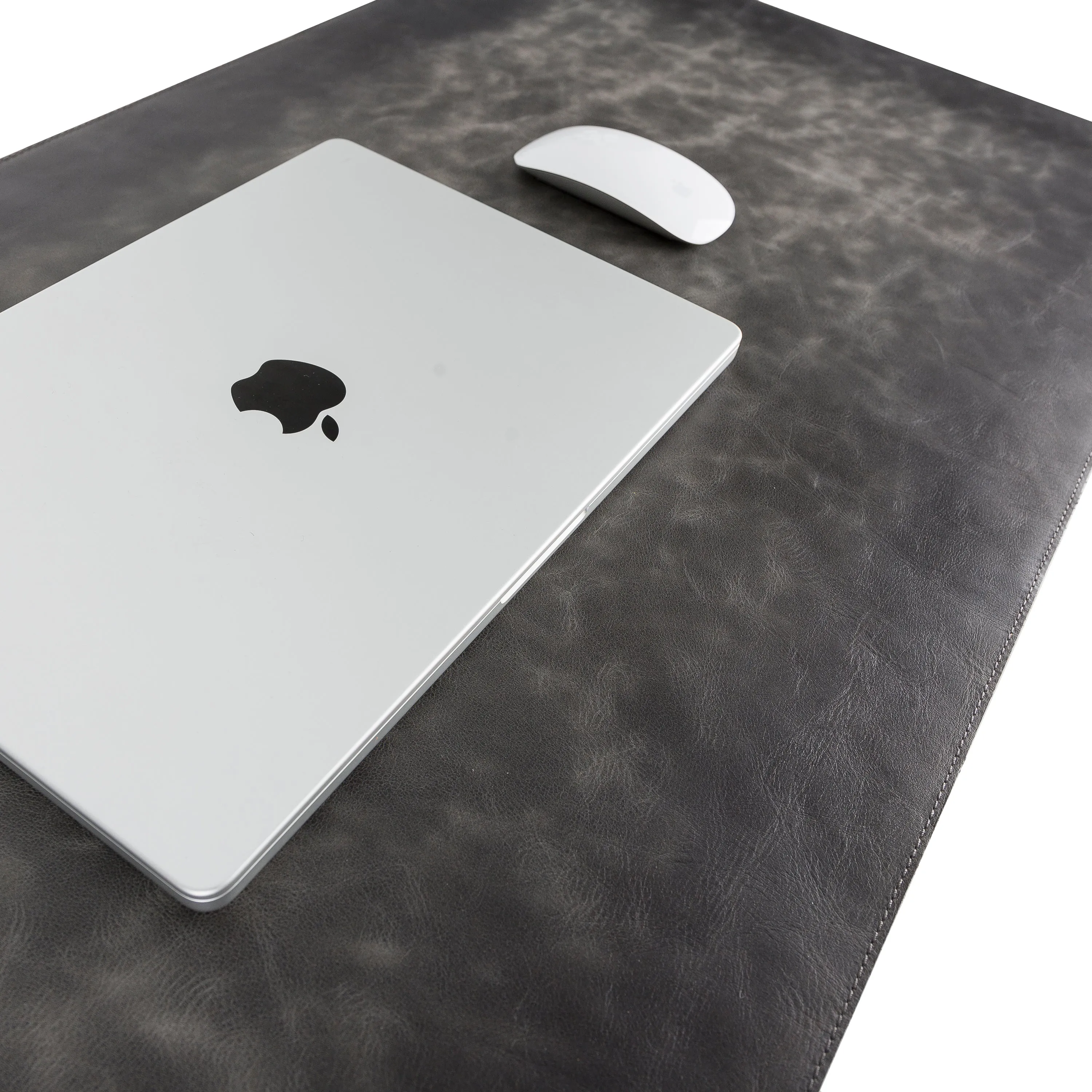 Genuine Grey Leather Deskmat, Computer Pad, Office Desk Pad