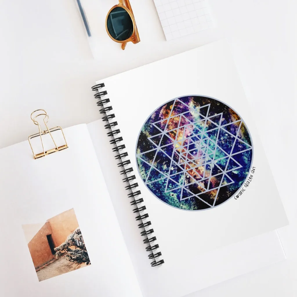 Geode Galaxy Sri Yantra Spiral Notebook - Ruled Line
