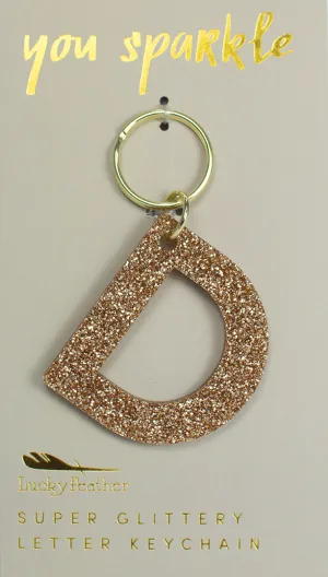 Glitter Letter Keychain ~ D