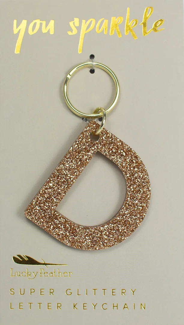 Glitter Letter Keychain ~ D
