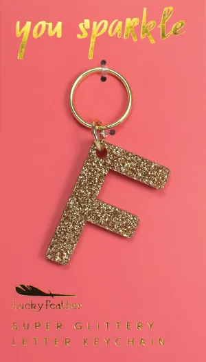 Glitter Letter Keychain - F