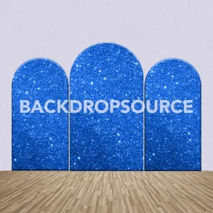 Glittery Blue Themed Party Backdrop Media Sets for Birthday / Events/ Weddings