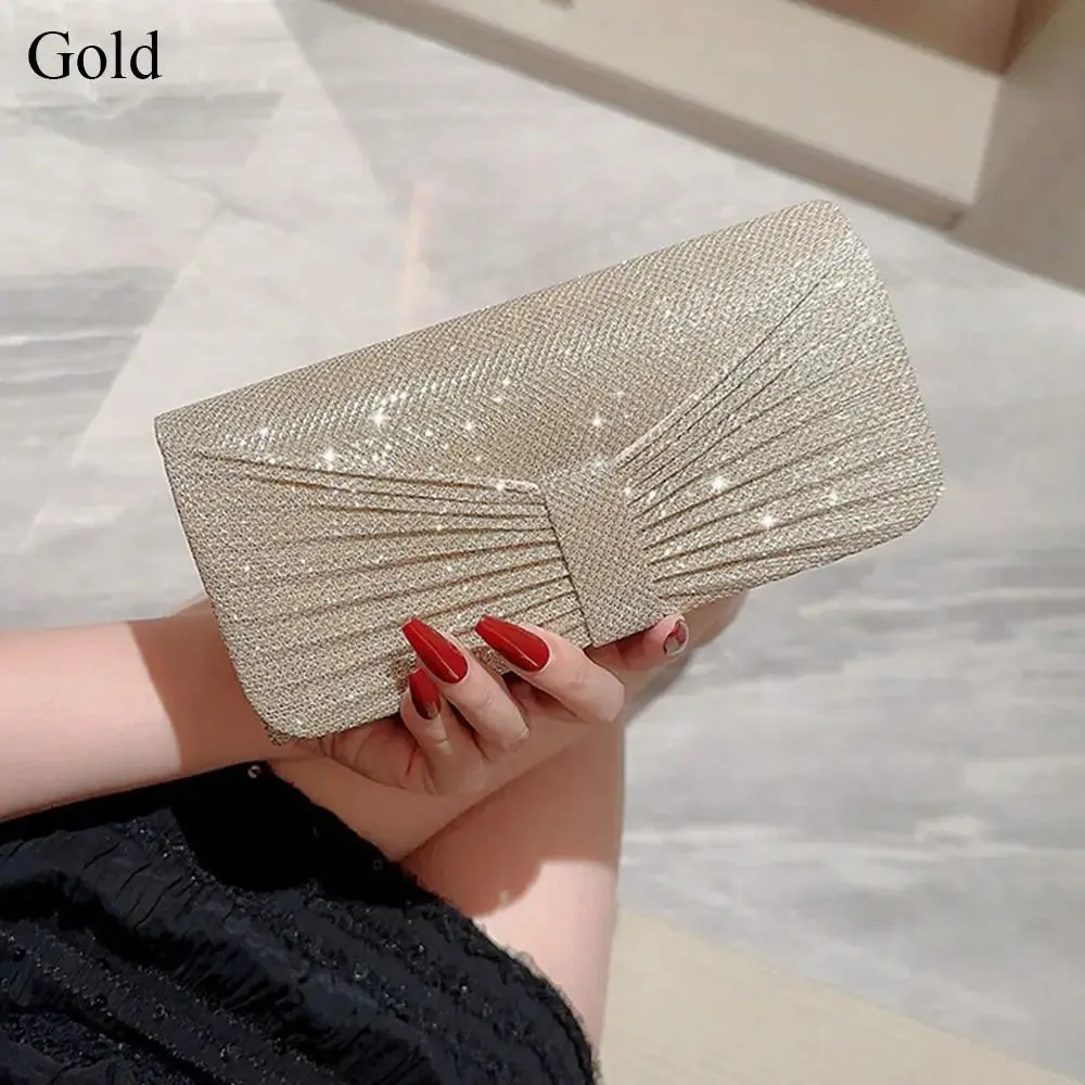 Gold Silver Evening Bag Women Elegant Fashion Banquet Clutch Chain Shoulder Bags Luxury Purse Female Wedding Party Bags