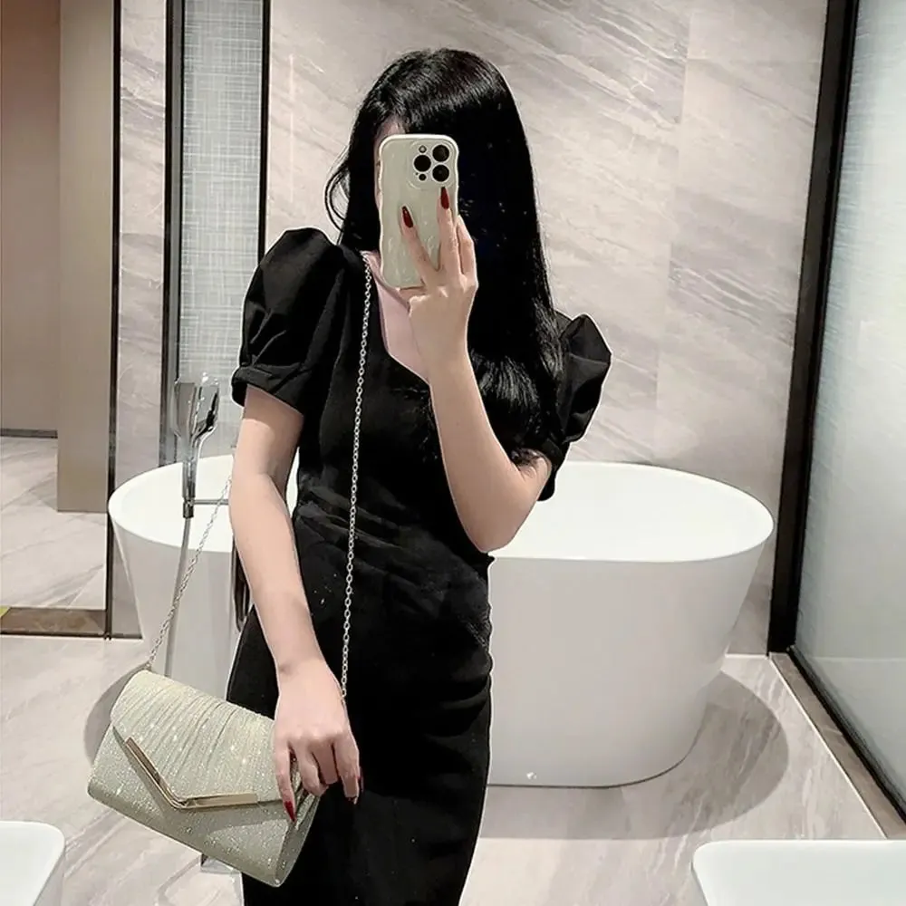 Gold Silver Evening Bag Women Elegant Fashion Banquet Clutch Chain Shoulder Bags Luxury Purse Female Wedding Party Bags
