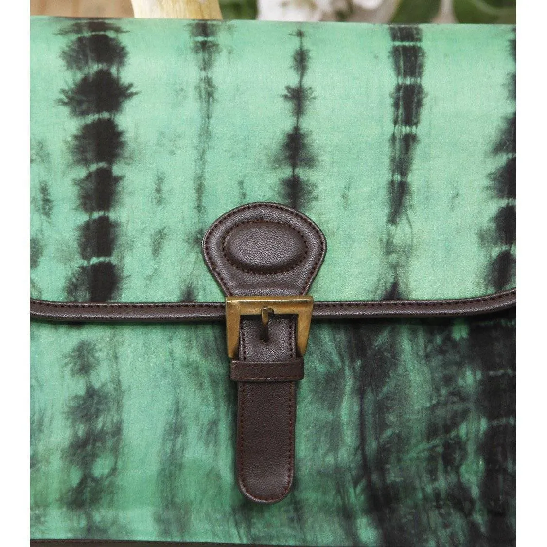 Green & Black Tie Dyed Suede Sling Bag (100000052935)