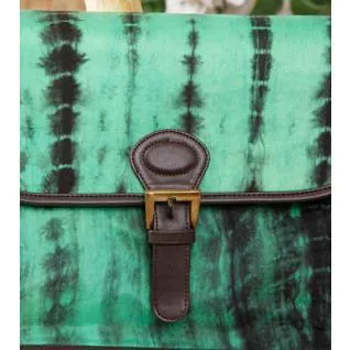 Green & Black Tie Dyed Suede Sling Bag (100000052935)