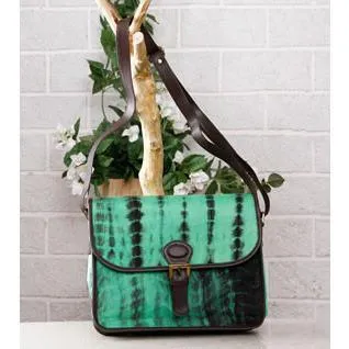 Green & Black Tie Dyed Suede Sling Bag (100000052935)