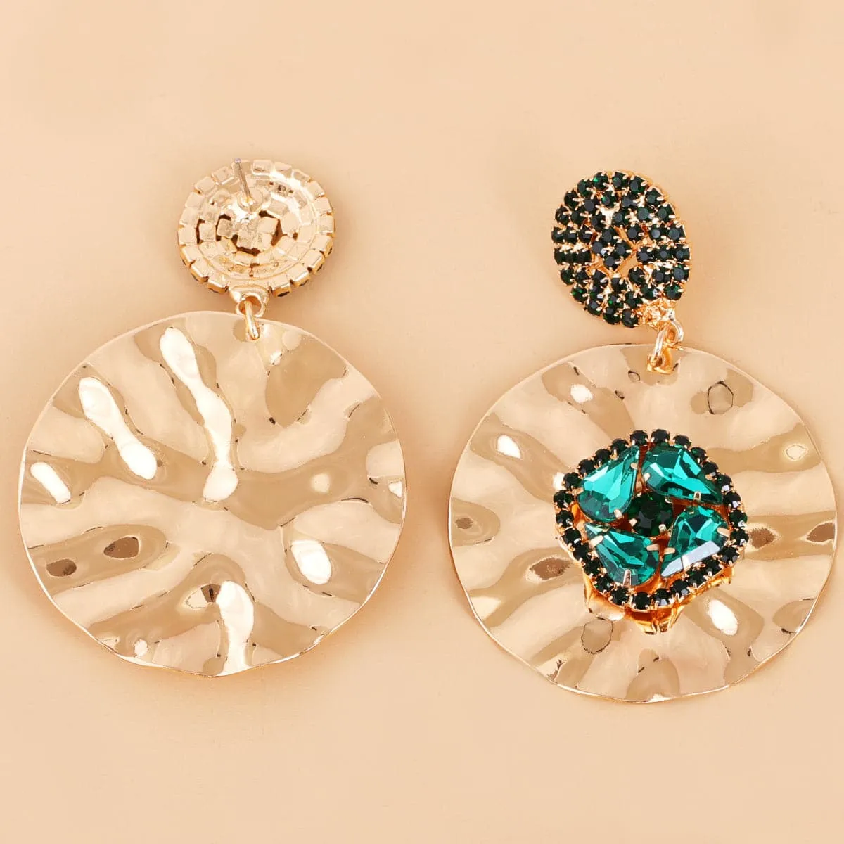Green Cubic Zirconia & 18K Gold-Plated Drop Earrings