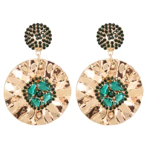 Green Cubic Zirconia & 18K Gold-Plated Drop Earrings