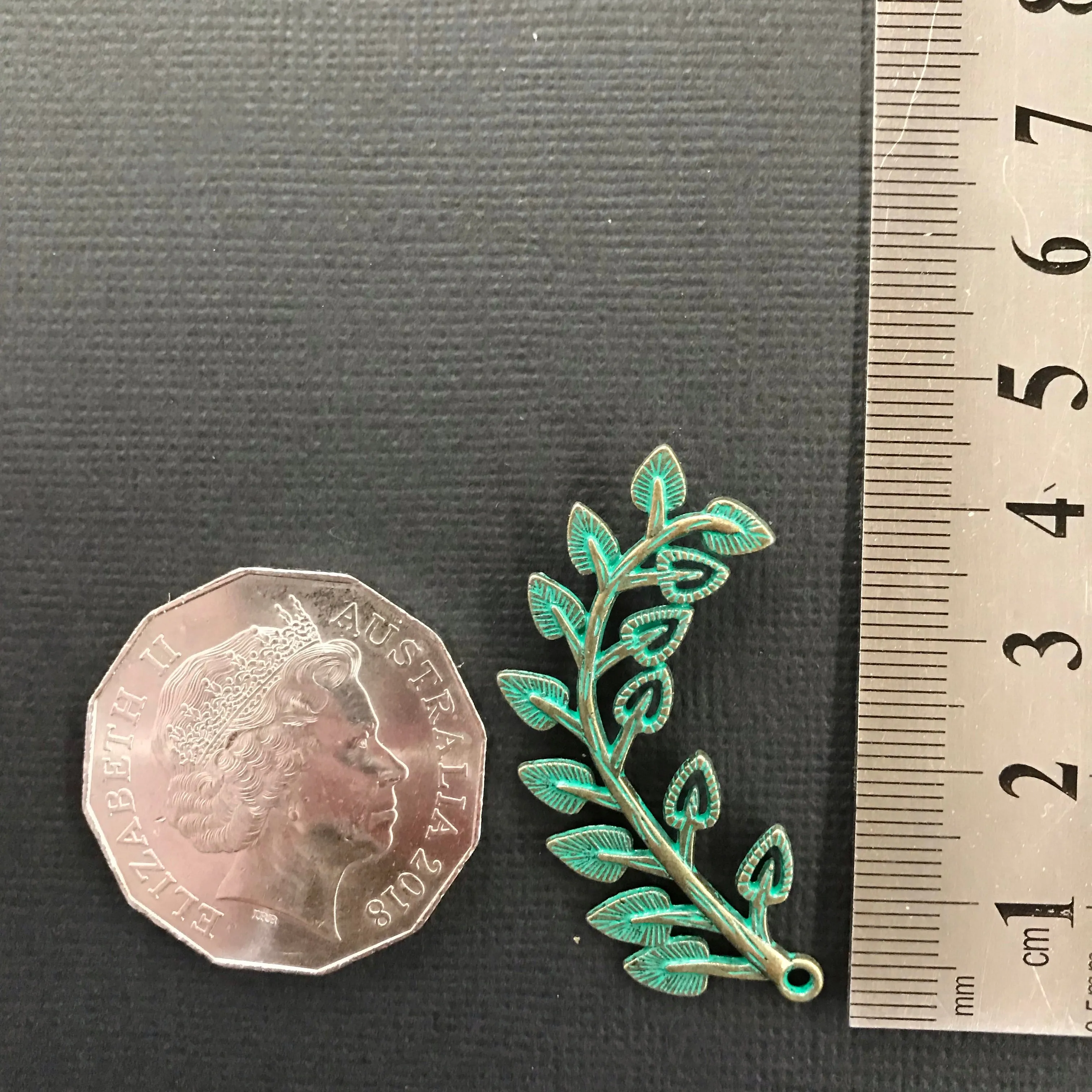 Green metal branch