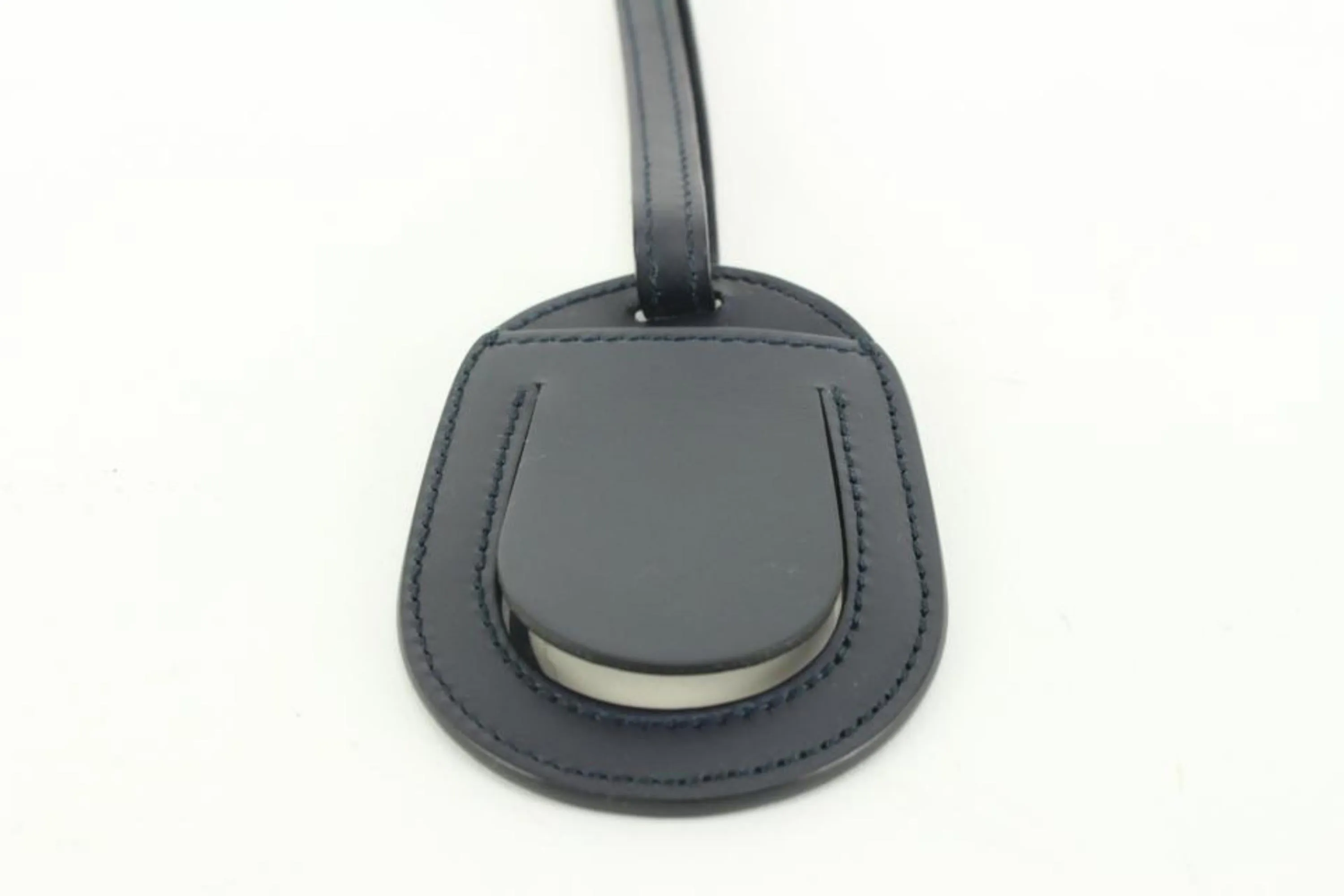 Gucci Blooms Navy Blue Leather Name Tag Clochette Bag Charm 54gz55s