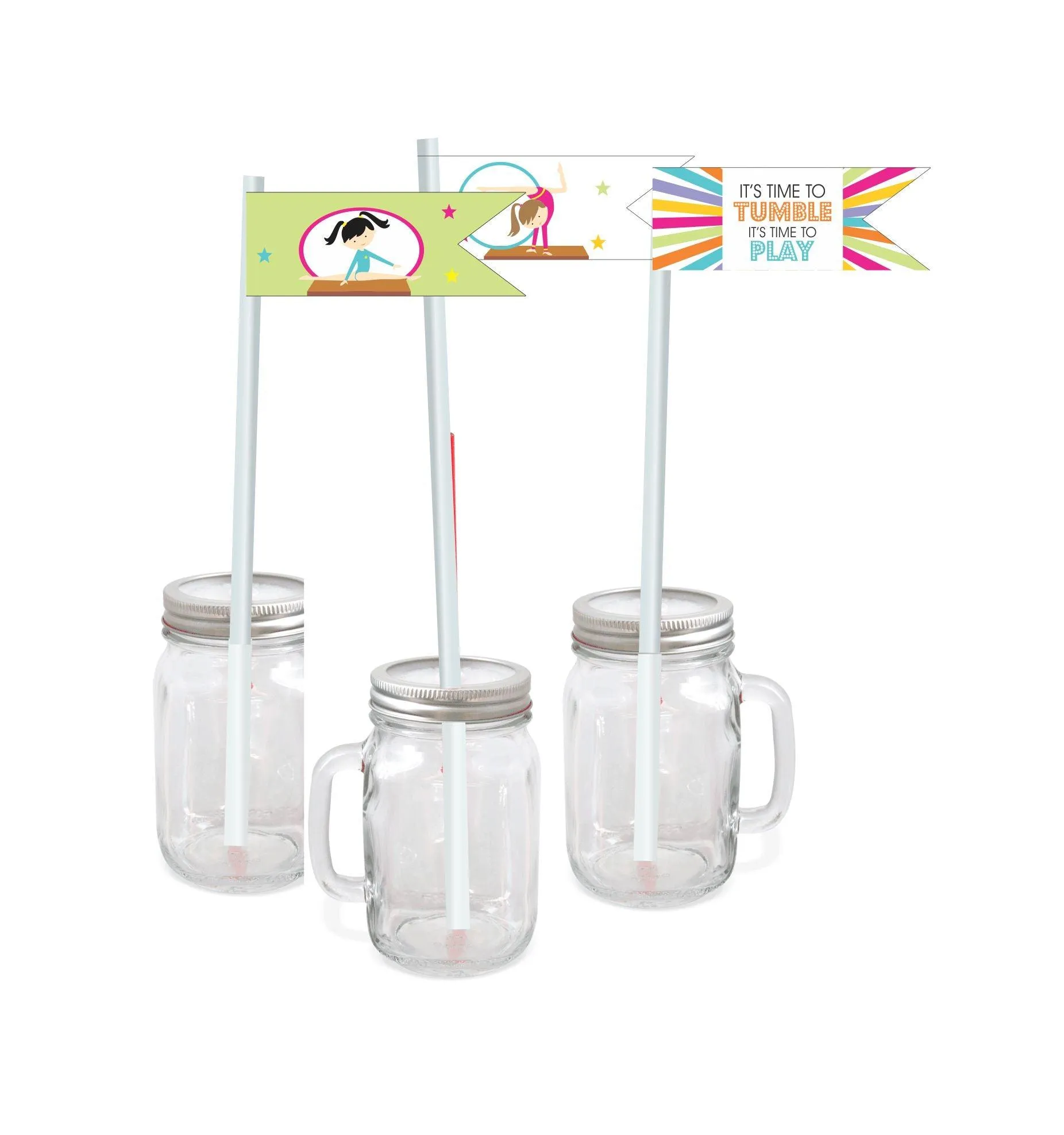Gymnastics Theme Drink Straws