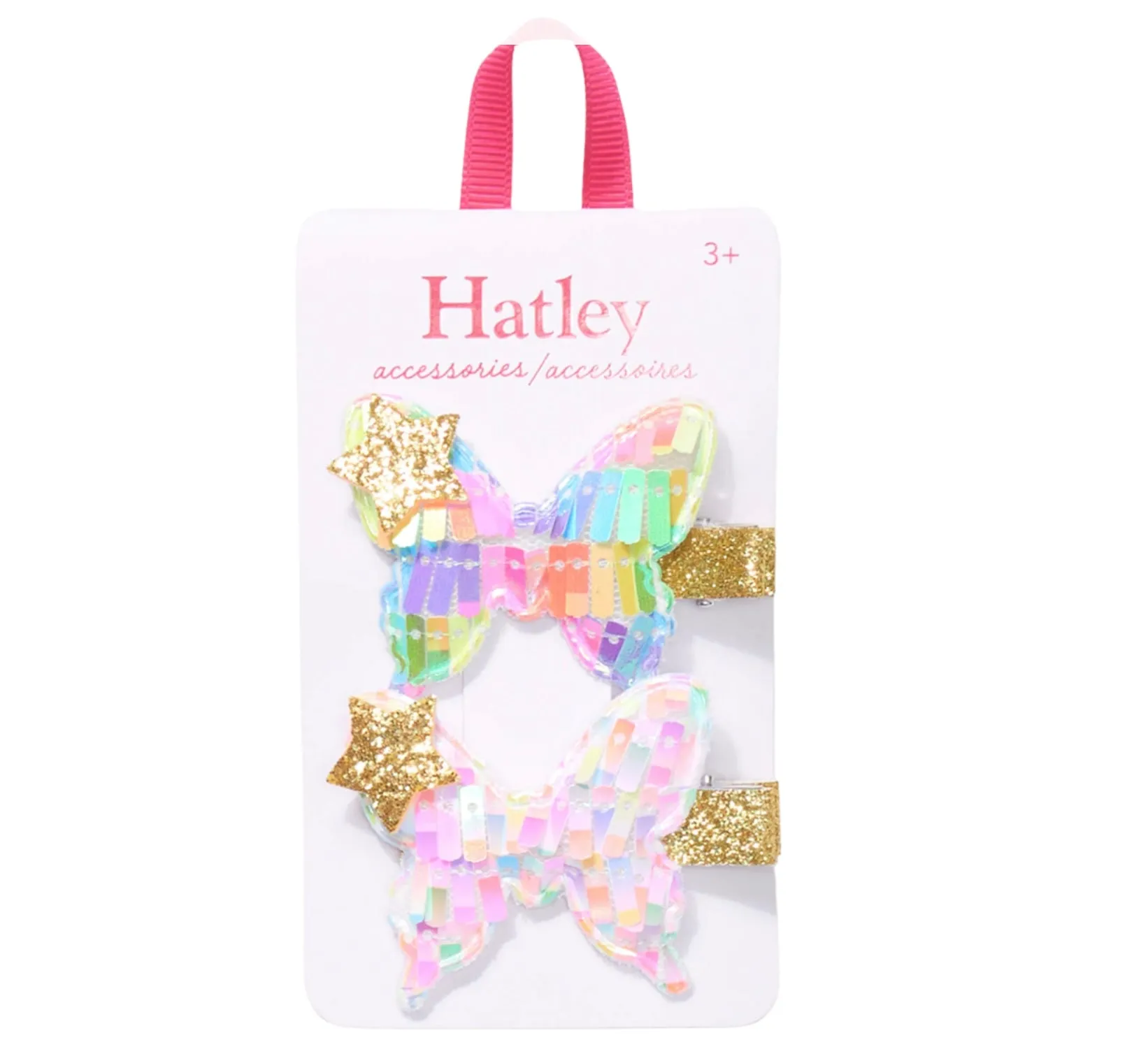 Hatley Glittery Colourful Larger Butterfly Clips
