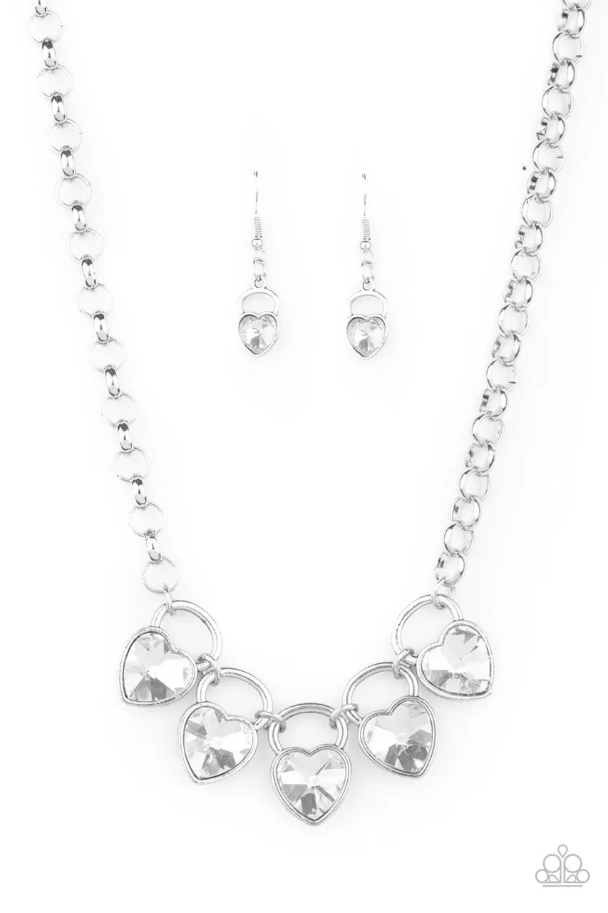 HEART on Your Heels White Paparazzi Necklace