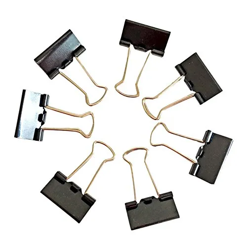 HEHGU Binder Clips Paper Clamps Paper Binder Clips Metal Fold Back Clips with Box for Office, School and Home Supplies, Black 48Pcs 25mm