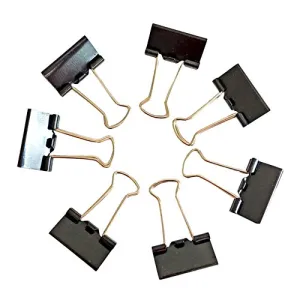HEHGU Binder Clips Paper Clamps Paper Binder Clips Metal Fold Back Clips with Box for Office, School and Home Supplies, Black 48Pcs 25mm
