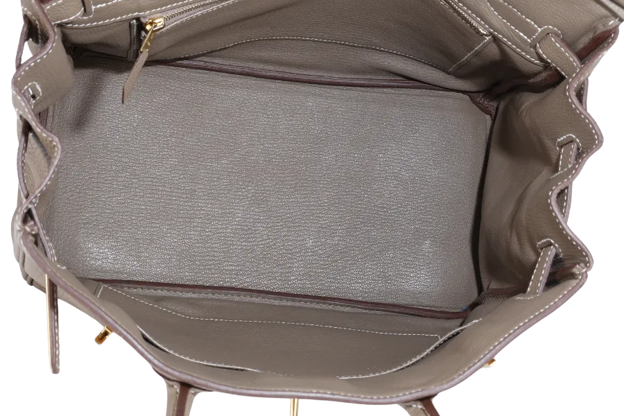 HERMES BIRKIN 30 ETOUPE TOGO GOLD HARDWARE STAMP Z (2021) WITH LOCK & KEYS, RAINCOAT AND DUST COVER