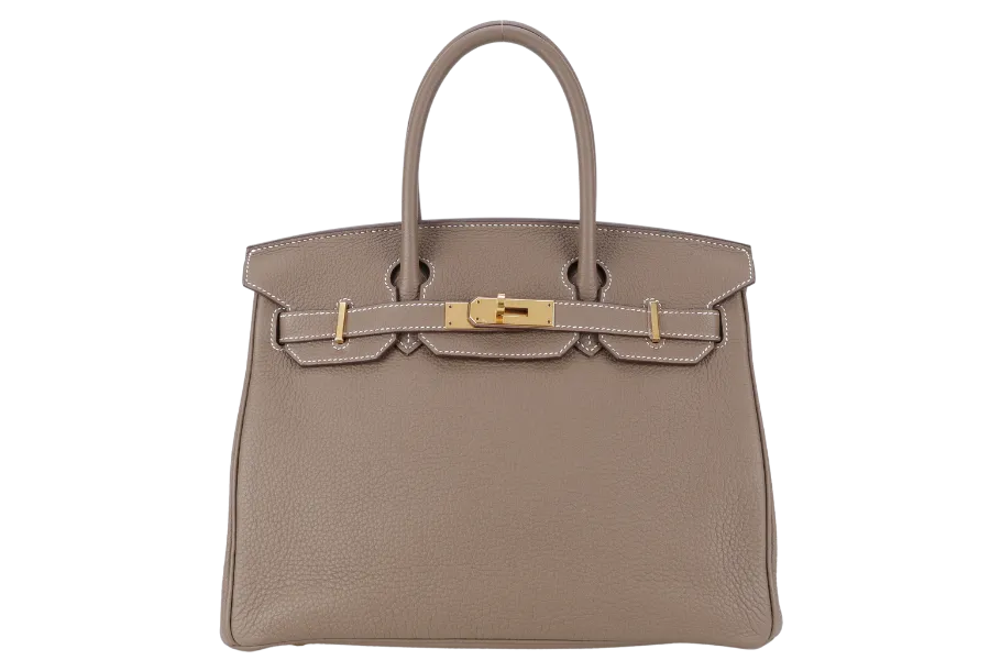 HERMES BIRKIN 30 ETOUPE TOGO GOLD HARDWARE STAMP Z (2021) WITH LOCK & KEYS, RAINCOAT AND DUST COVER