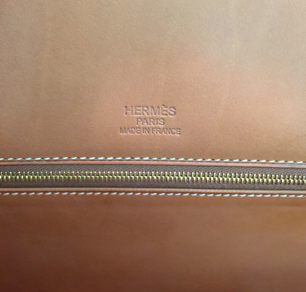 Hermes Birkin 35 Flag Bag Tan Orange Toile Limited Edition