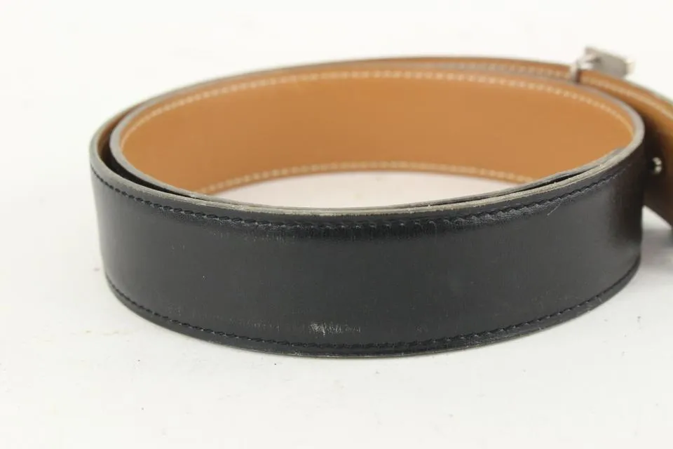 Hermès 32mm Reversible H Logo Belt Kit Black x Brown x Silver 929her87