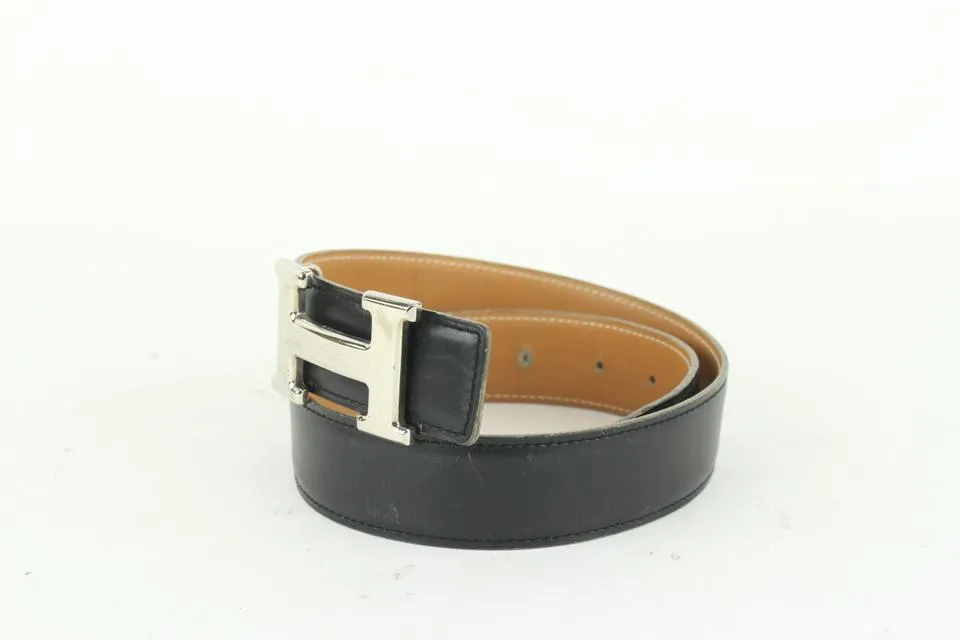 Hermès 32mm Reversible H Logo Belt Kit Black x Brown x Silver 929her87