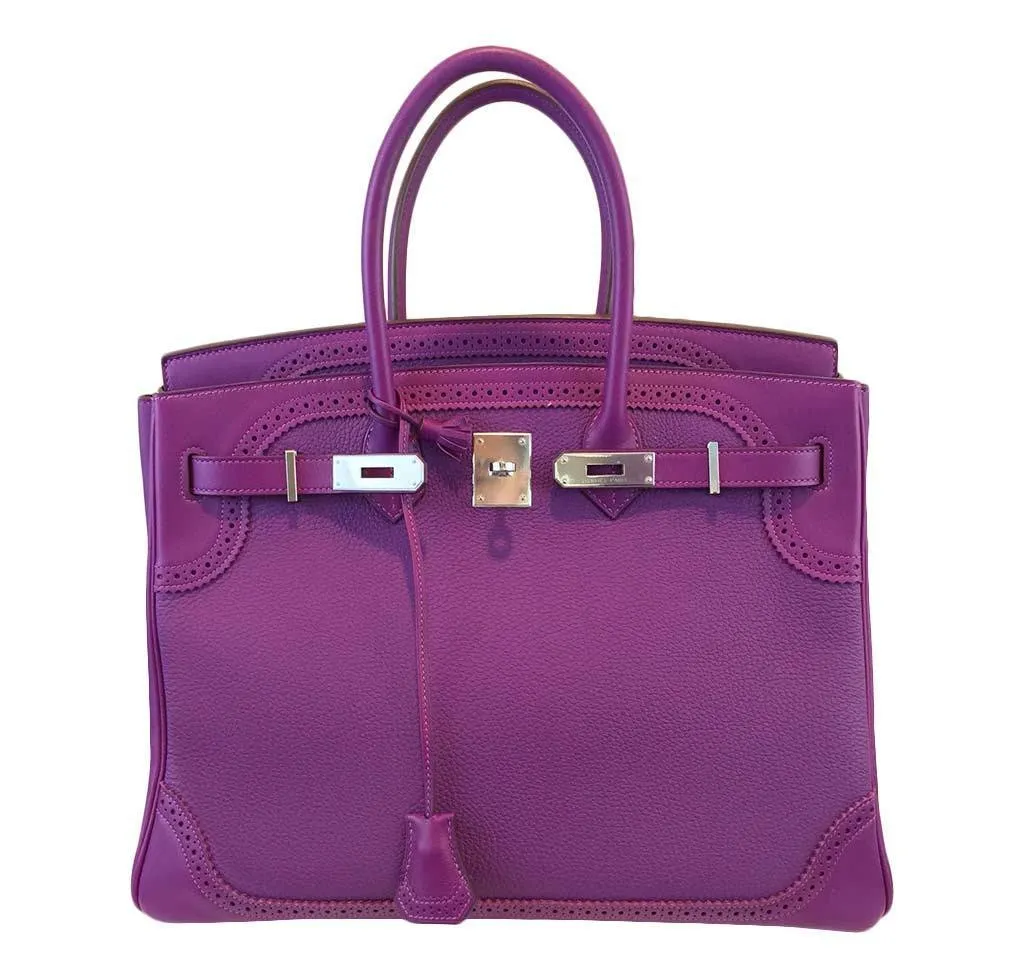 Hermès Birkin 35 Ghillies Anemone Bag PHW