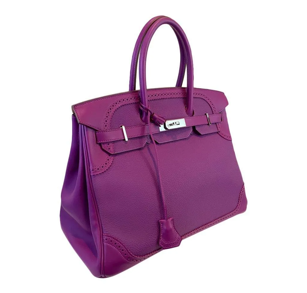 Hermès Birkin 35 Ghillies Anemone Bag PHW