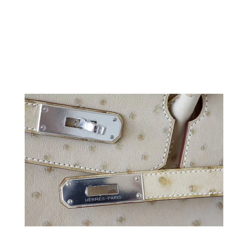 Hermès Birkin 35 Ostrich Parchemin Bag PHW