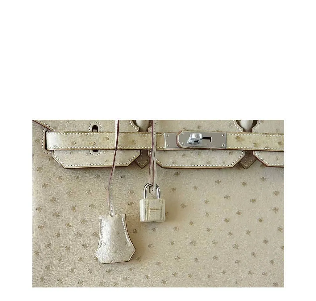 Hermès Birkin 35 Ostrich Parchemin Bag PHW