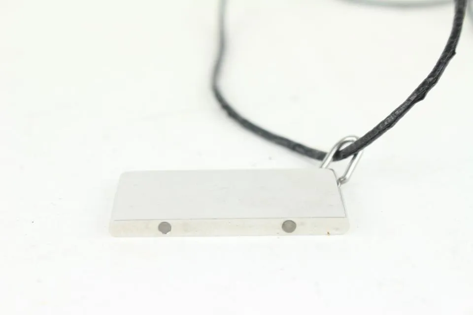 Hermès Black x Silver Pendant Necklace 1018h3