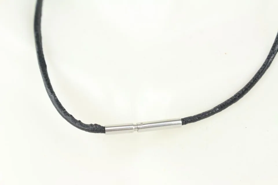 Hermès Black x Silver Pendant Necklace 1018h3
