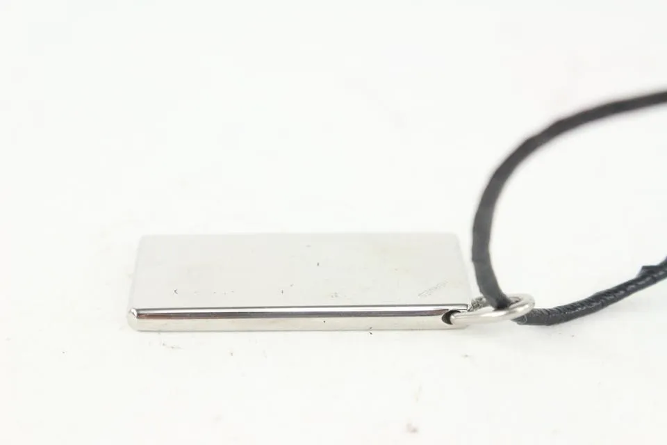 Hermès Black x Silver Pendant Necklace 1018h3