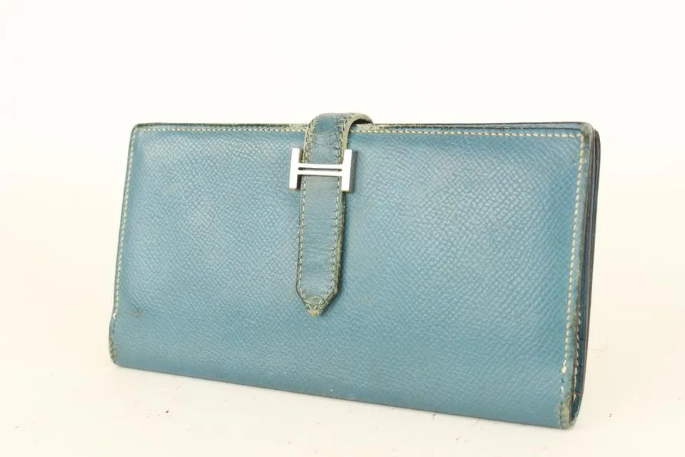 Hermès Blue Jean Bearn Bifold Long Flap 6her721