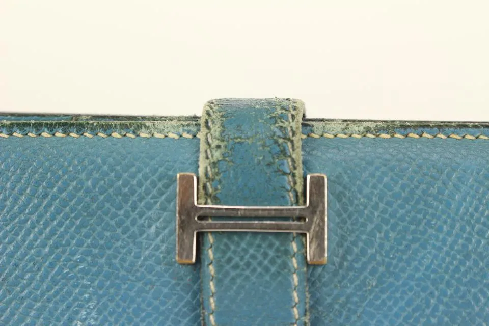 Hermès Blue Jean Bearn Bifold Long Flap 6her721
