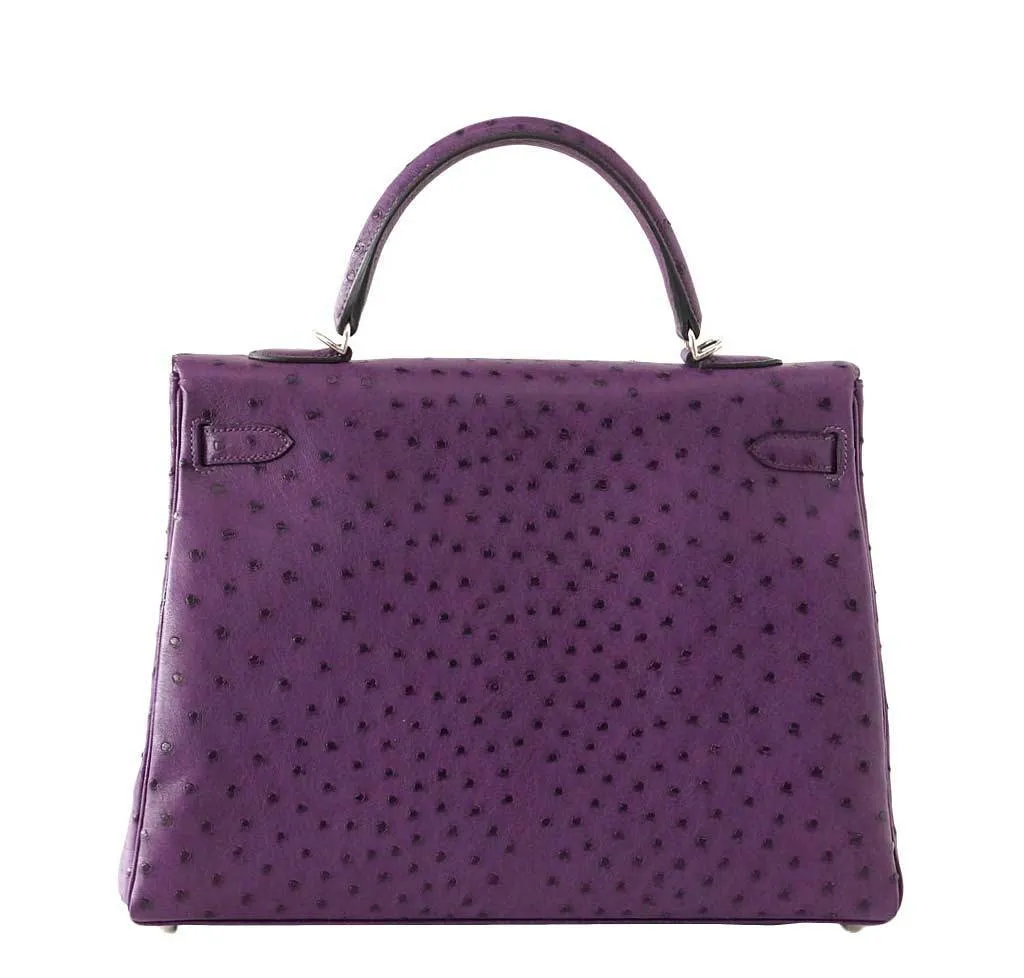 Hermès Kelly 35 Ostrich Violine Bag PHW