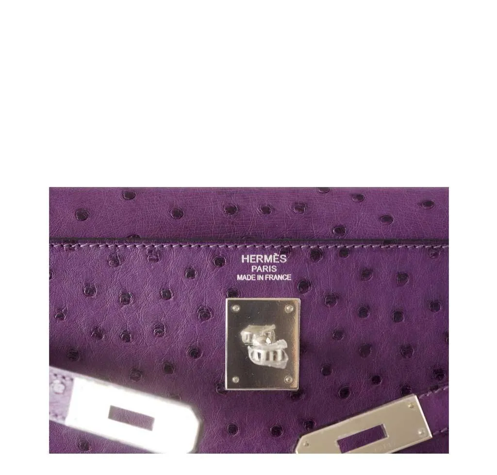 Hermès Kelly 35 Ostrich Violine Bag PHW