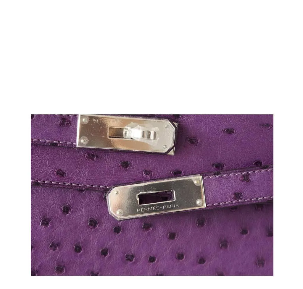 Hermès Kelly 35 Ostrich Violine Bag PHW