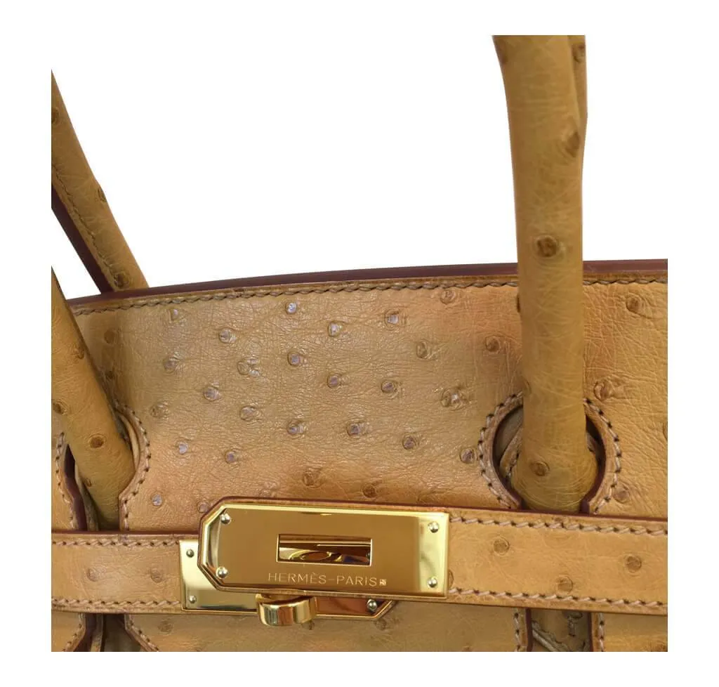 Hermès Ostrich Birkin Bag 30cm Gold